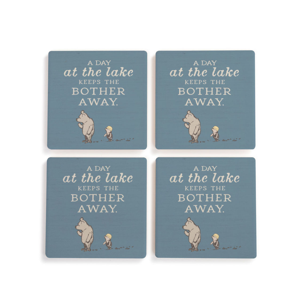 Day at the Lake - Winnie the Pooh Themed Coasters - Set of 4 - Mellow Monkey