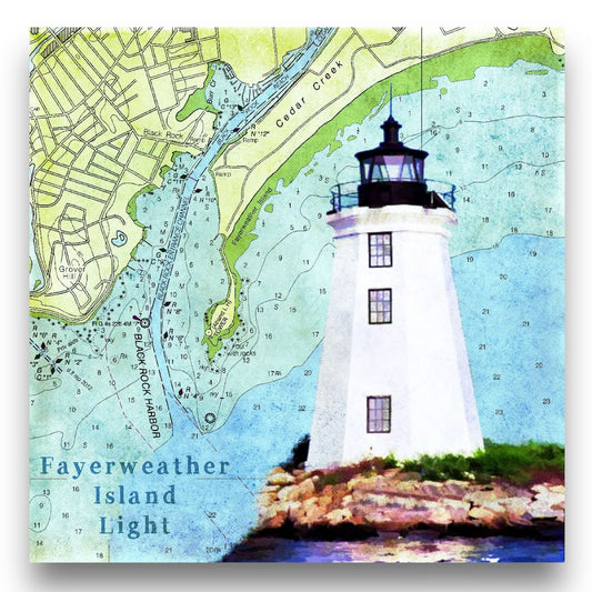 Fayerweather Island Lighthouse - Coaster - Mellow Monkey