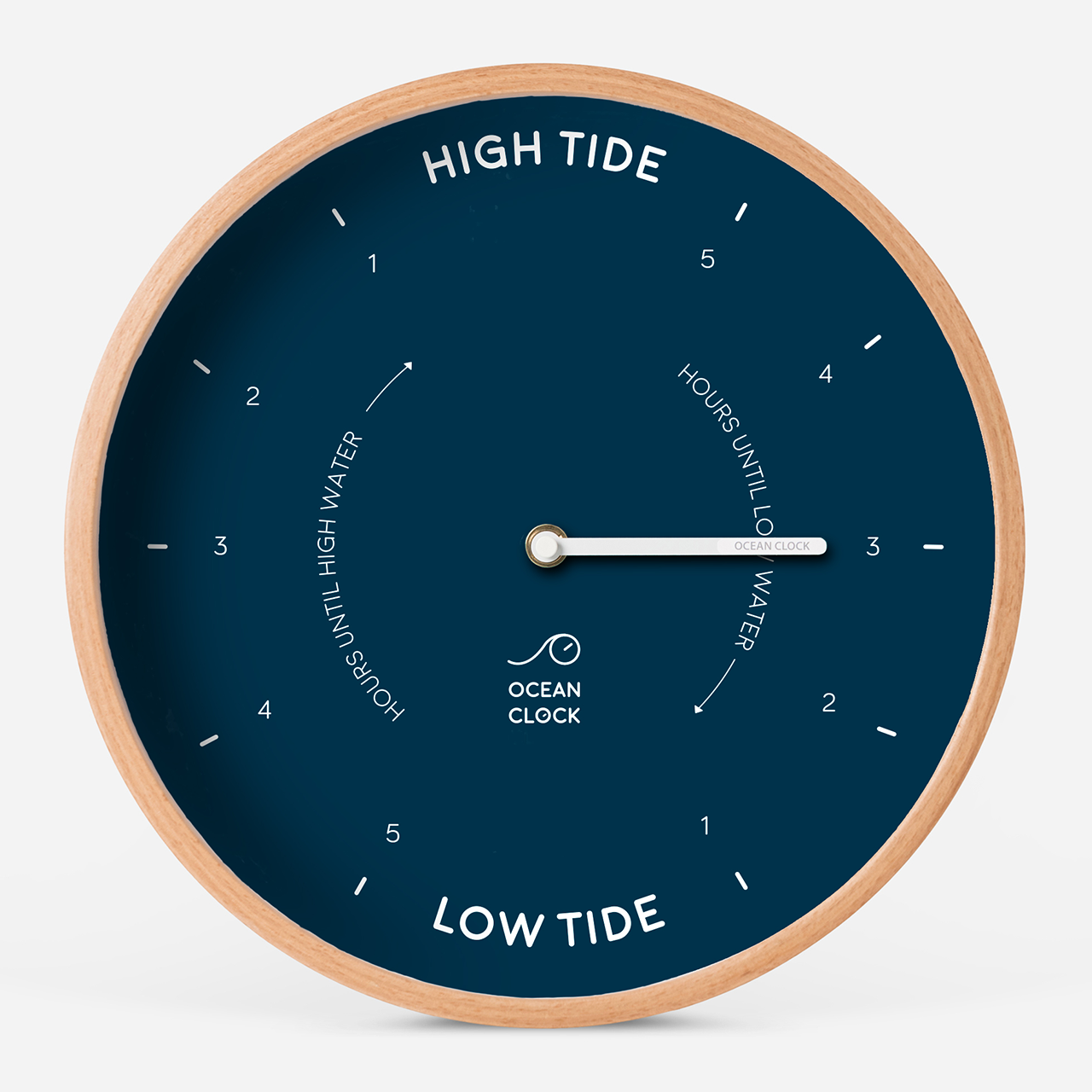 Navy Blue Wood Tide Clock - Mellow Monkey