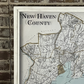 Vintage New Haven County Map Circa 1893 Framed Shadowbox - Mellow Monkey