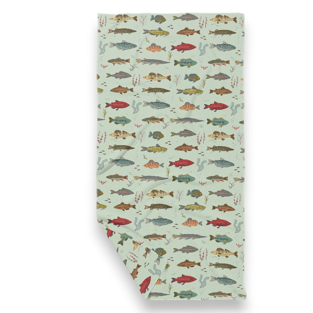 Freshwater Fish - Double Sided Waffle Dish Towel - Mellow Monkey
