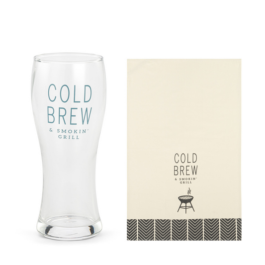Cold Brew - Pilsner Glass and Towel Set - Mellow Monkey