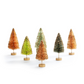 Multicolor Bottle Brush Trees with Gold Glitter - Set of 7 - Mellow Monkey