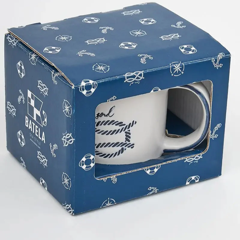 Nautical Sailor's Knot Ceramic Mug - White - Mellow Monkey