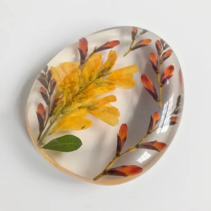 Gladiolus and Corn Poppy - Botanical Resin Paperweight - Mellow Monkey