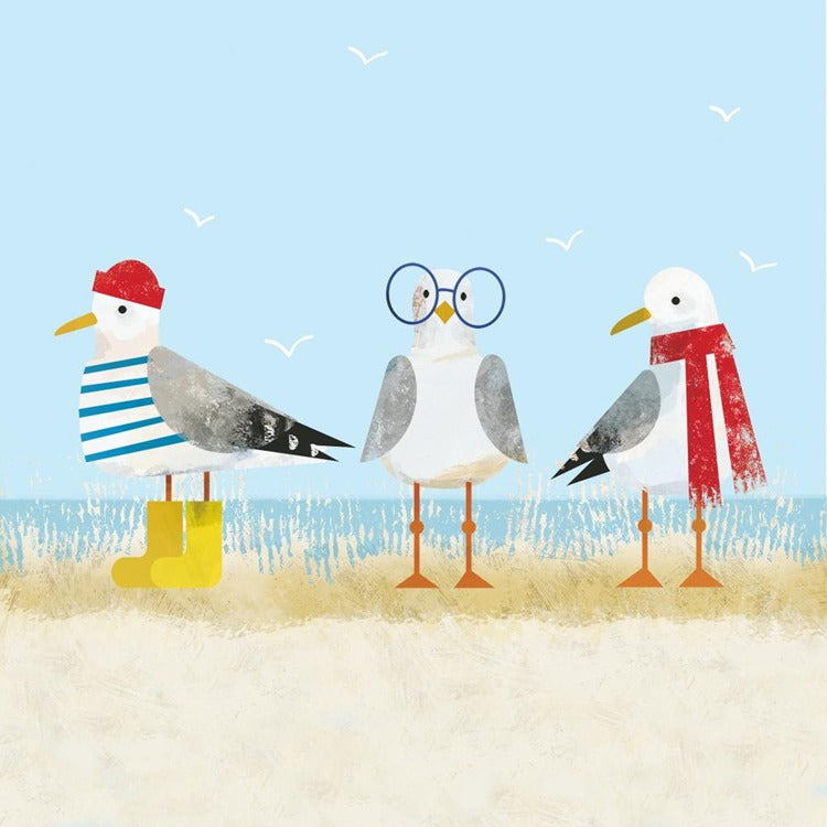 Sassy Seagulls - Beverage Cocktail Napkins - Mellow Monkey