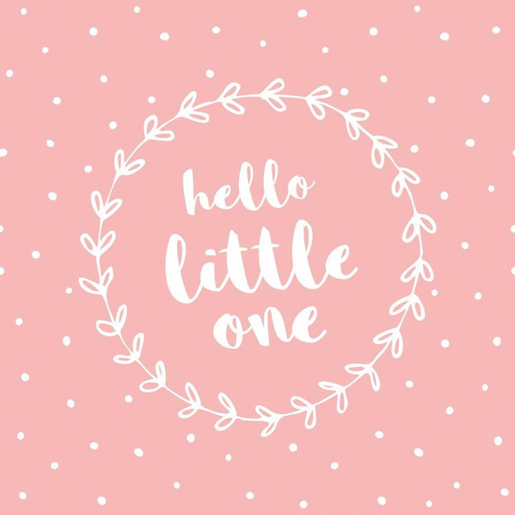 Hello Little One, Pink - Beverage Cocktail Napkins - Mellow Monkey