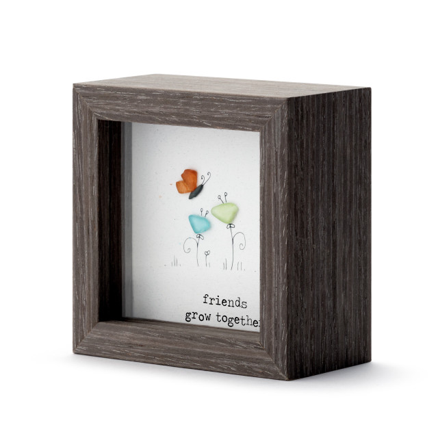 Friends Grow Together - Sharon Nowlan Shadow Box - 4 x 4 in - Mellow Monkey