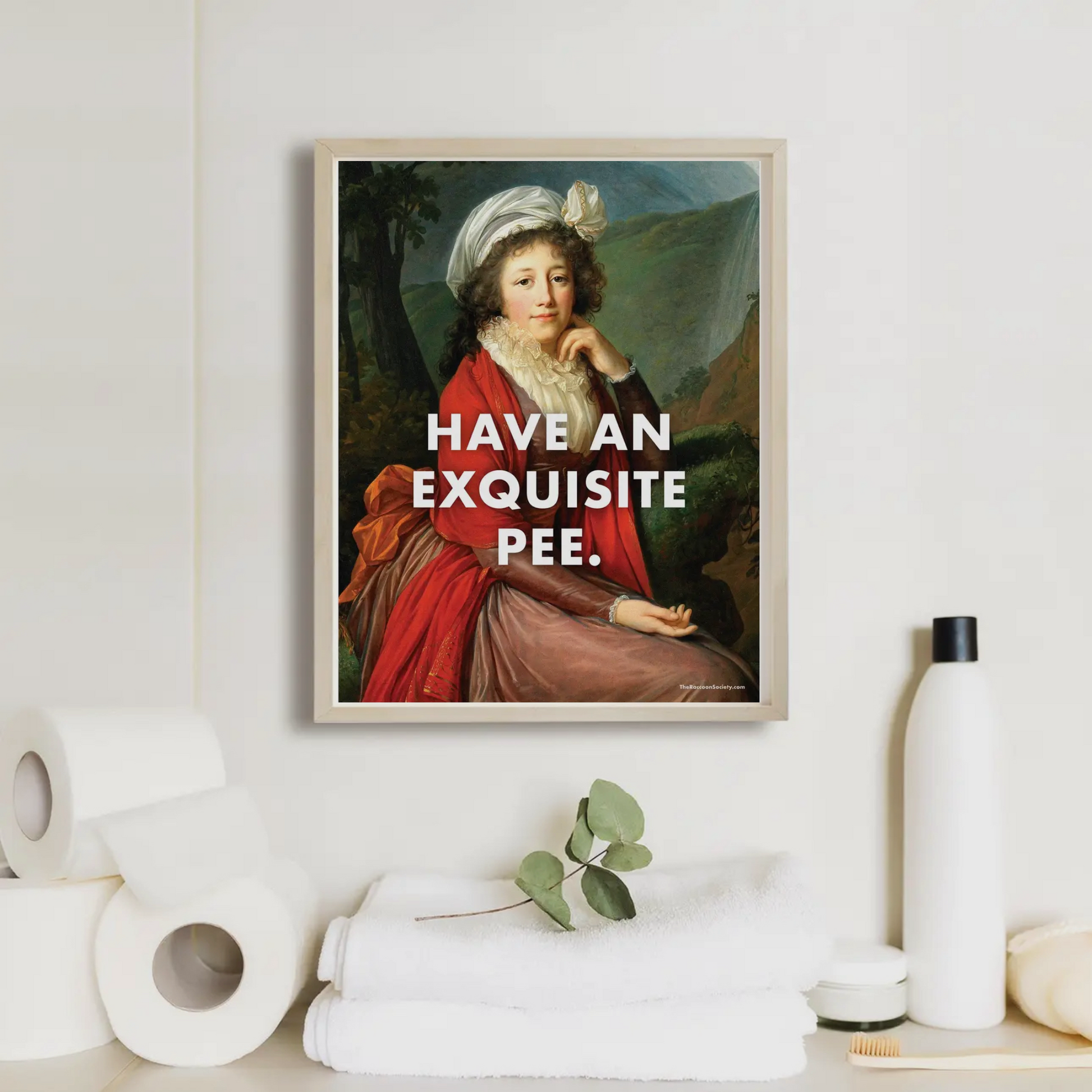 Have An Exquisite Pee - Framed Bathroom Art Print - 11-in - Mellow Monkey