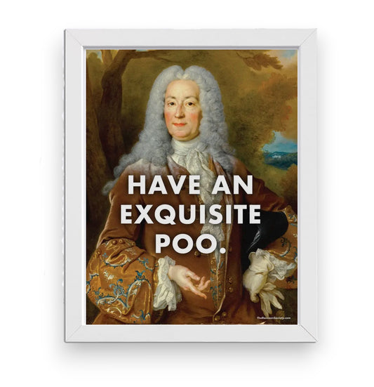 Have An Exquisite Poo - Framed Bathroom Art Print - 11-in - Mellow Monkey