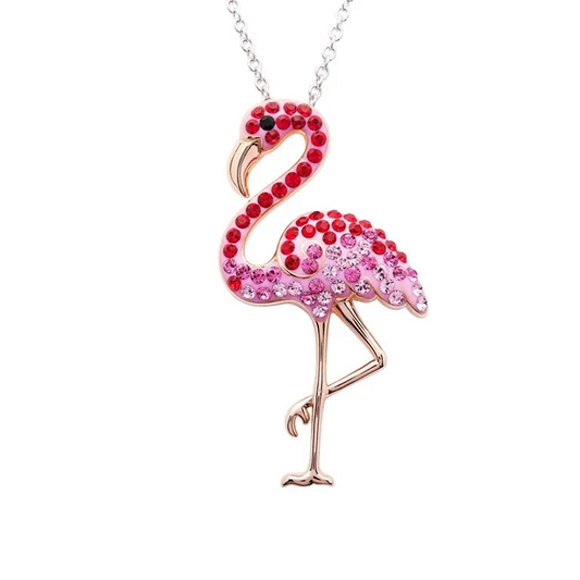 Pink Flamingo Pendant in Sterling Silver - Mellow Monkey