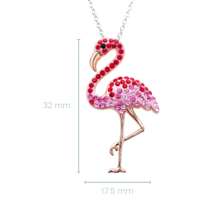 Pink Flamingo Pendant in Sterling Silver - Mellow Monkey