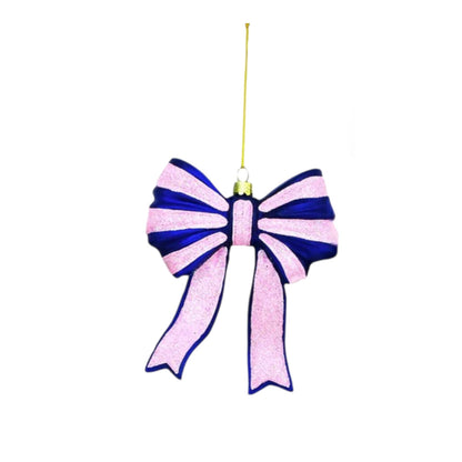 Glittered Bow - Cody Foster Ornament - 3-1/2-in - Mellow Monkey