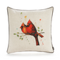 Cardinal Pair - Decorative Square Holiday Throw Pillow - 18-in - Mellow Monkey