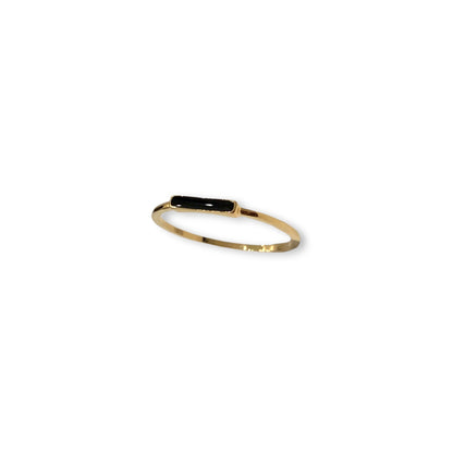 Piper Contemporary Ring with Enamel Accent - Mellow Monkey