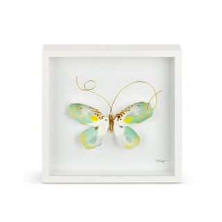 Green and White Butterfly Wall Art - 10-in - Elizabeth Hayes Creative Collection - Mellow Monkey