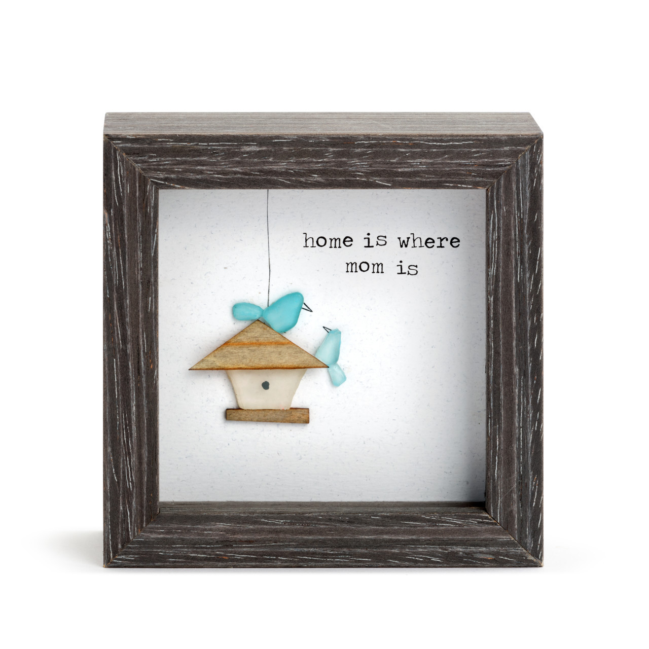 Home Is Where Mom Is - Sharon Nowlan Shadow Box - 4 x 4 in - Mellow Monkey