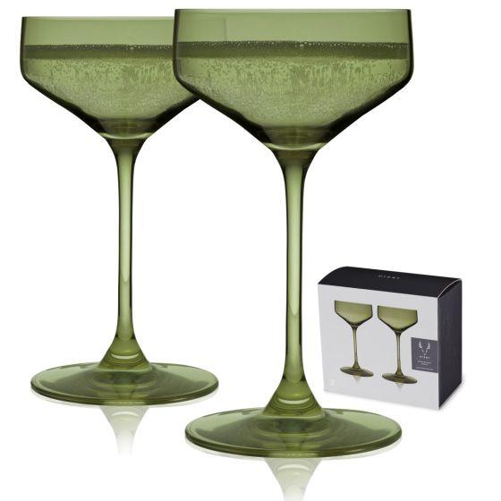 Sage Crystal Cocktail Glass Set - Mellow Monkey