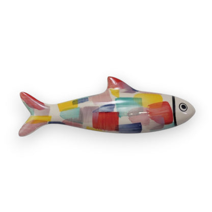 Hand-Painted Stoneware Fish Wall Décor - 10-1/4-in