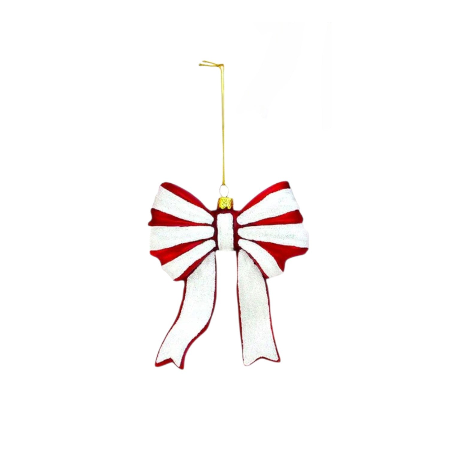 Glittered Bow - Cody Foster Ornament - 3-1/2-in - Mellow Monkey