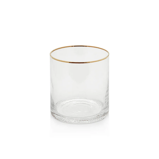 Optic Rocks Glass With Gold Rim - Mellow Monkey