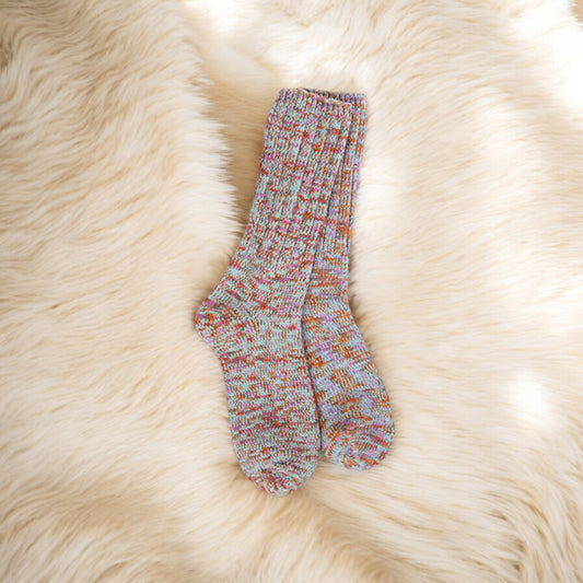 World's Softest Socks - Ragg Crew - Ribbed Leg - Boho - Mellow Monkey