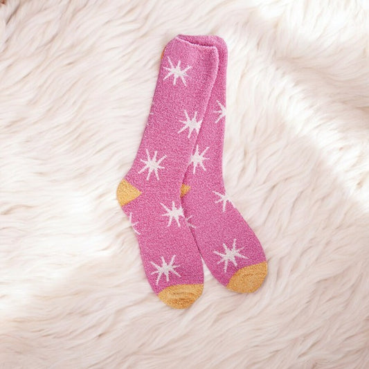 World's Softest - Cozy Crew Socks - Starburst Azalea - Mellow Monkey