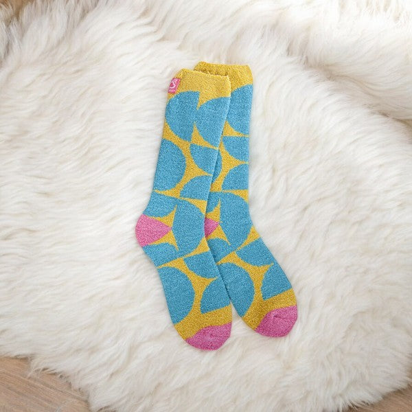 World's Softest - Cozy Crew Socks - Geometric - Mellow Monkey