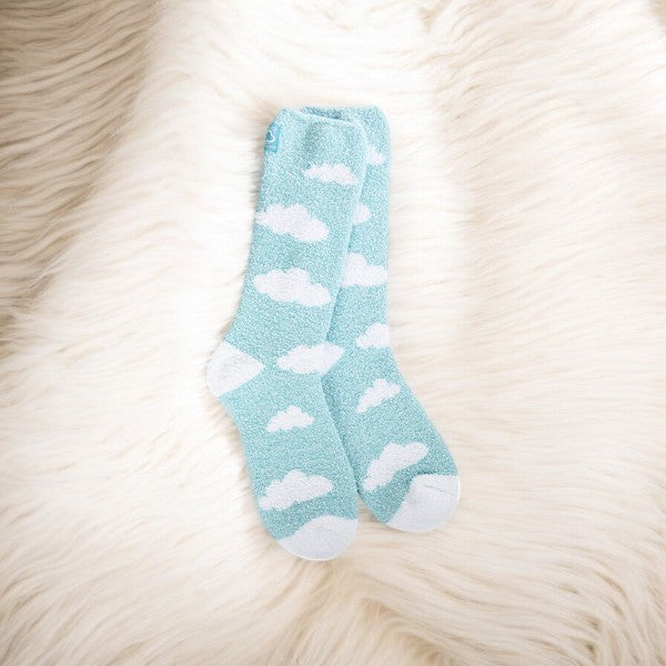 World's Softest - Cozy Crew Socks - Cloud Turquoise - Mellow Monkey