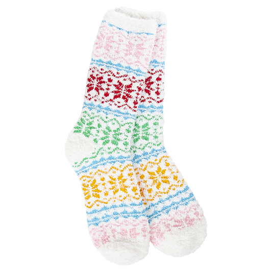 World's Softest - Cozy Crew Socks -  Fair Isle Whimsical - Mellow Monkey