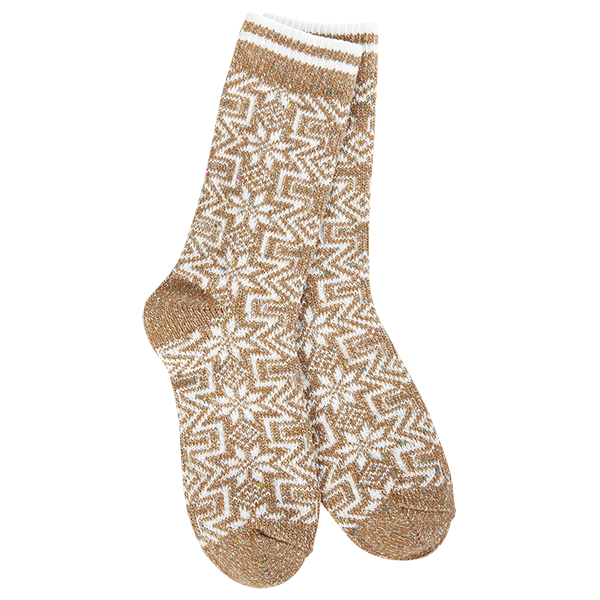 World's Softest - Cozy Crew Socks -  Geo Gingerbread - Mellow Monkey