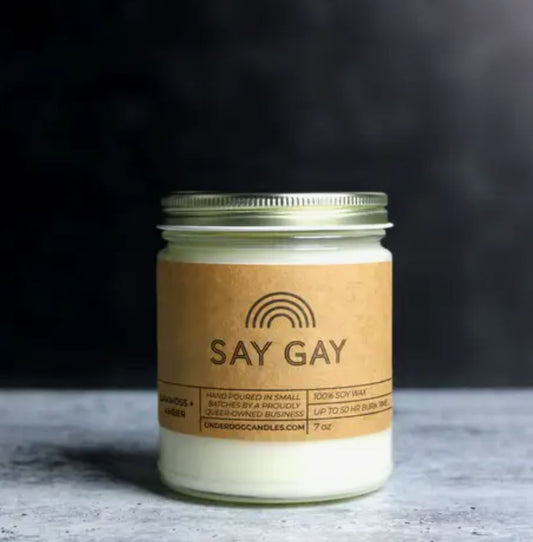 Say Gay - Oakmoss And Amber Soy Candle - 7-oz - Mellow Monkey