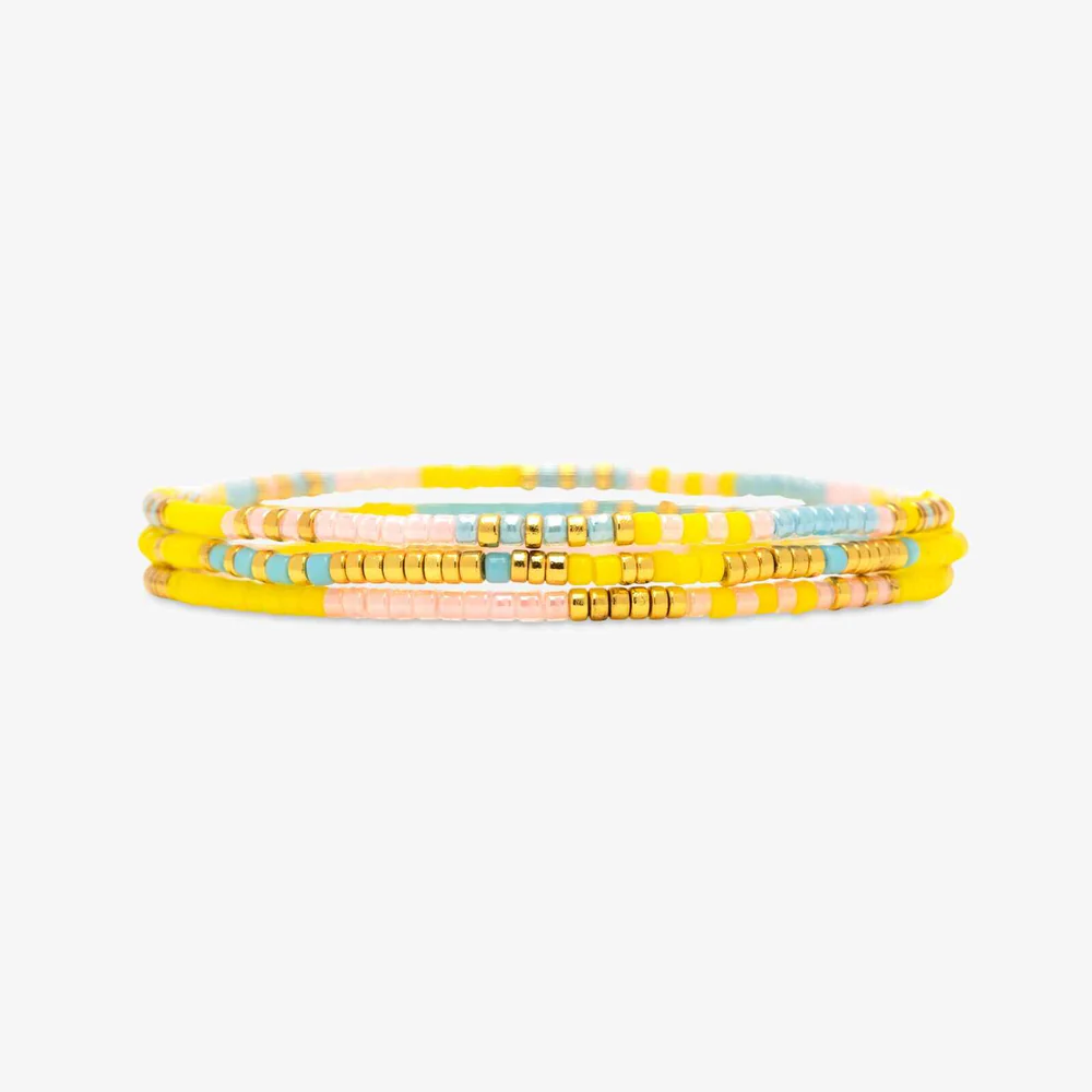 Pura Vida Sunset Beach Stretch Bracelet Set of 3 - Mellow Monkey