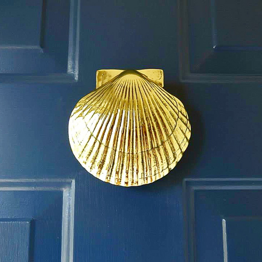 Scallop Door Knocker - Polished Brass - Mellow Monkey
