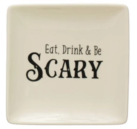 Eat Drink And Be Scary - Stoneware Plate - 5-in - Mellow Monkey