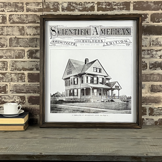 Vintage Bridgeport Dwelling from Scientific American Framed Shadowbox - Mellow Monkey