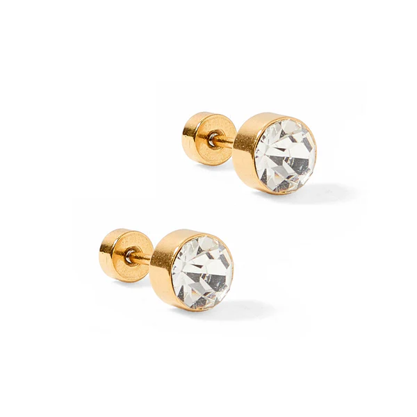Screwback Stud Earrings - Juliet Clear - 5mm - Mellow Monkey