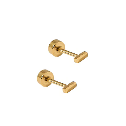 Screwback Stud Earrings - Micro Bar - Mellow Monkey