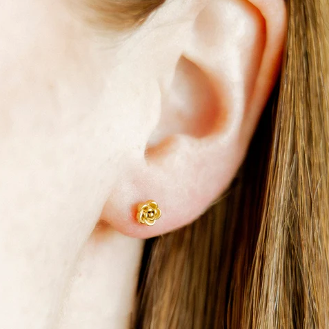 Screwback Stud Earrings - Rose - Mellow Monkey