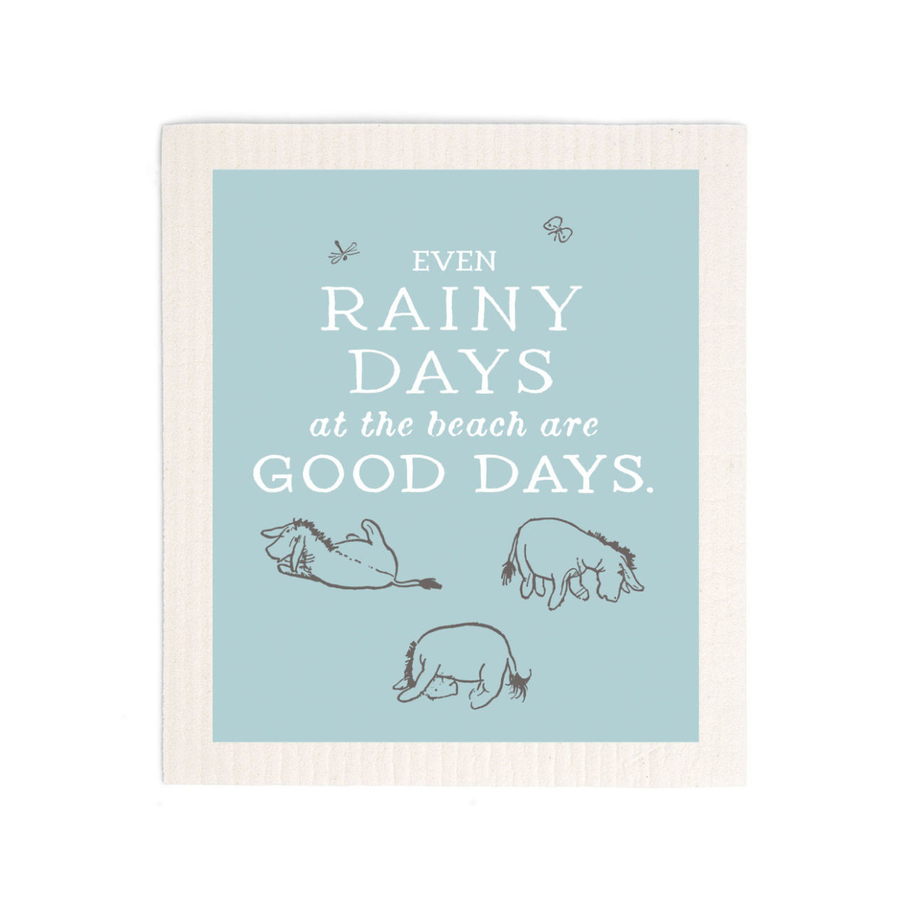 Rainy Days - Winnie the Pooh Themed Swedish Dishcloth - Mellow Monkey