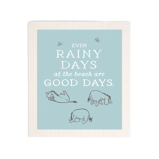 Rainy Days - Winnie the Pooh Themed Swedish Dishcloth - Mellow Monkey