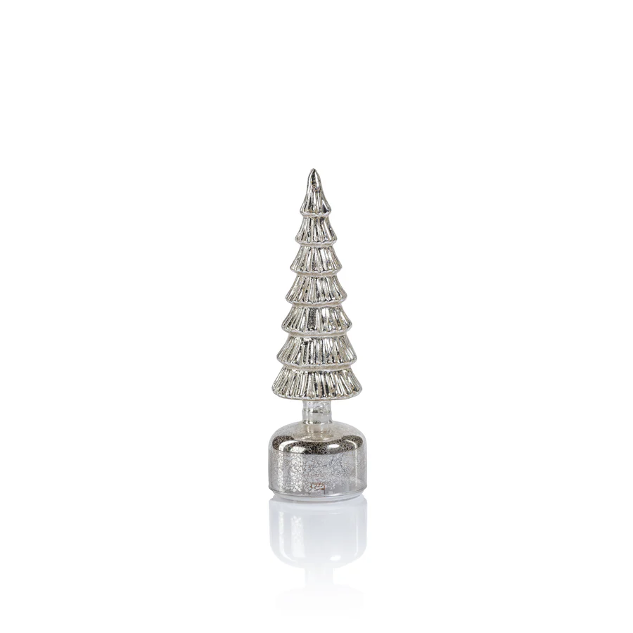 Alpine Rotating LED Tree - Antique Silver - Mellow Monkey