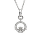 Silver Crystal Set Claddagh Pendant - Mellow Monkey