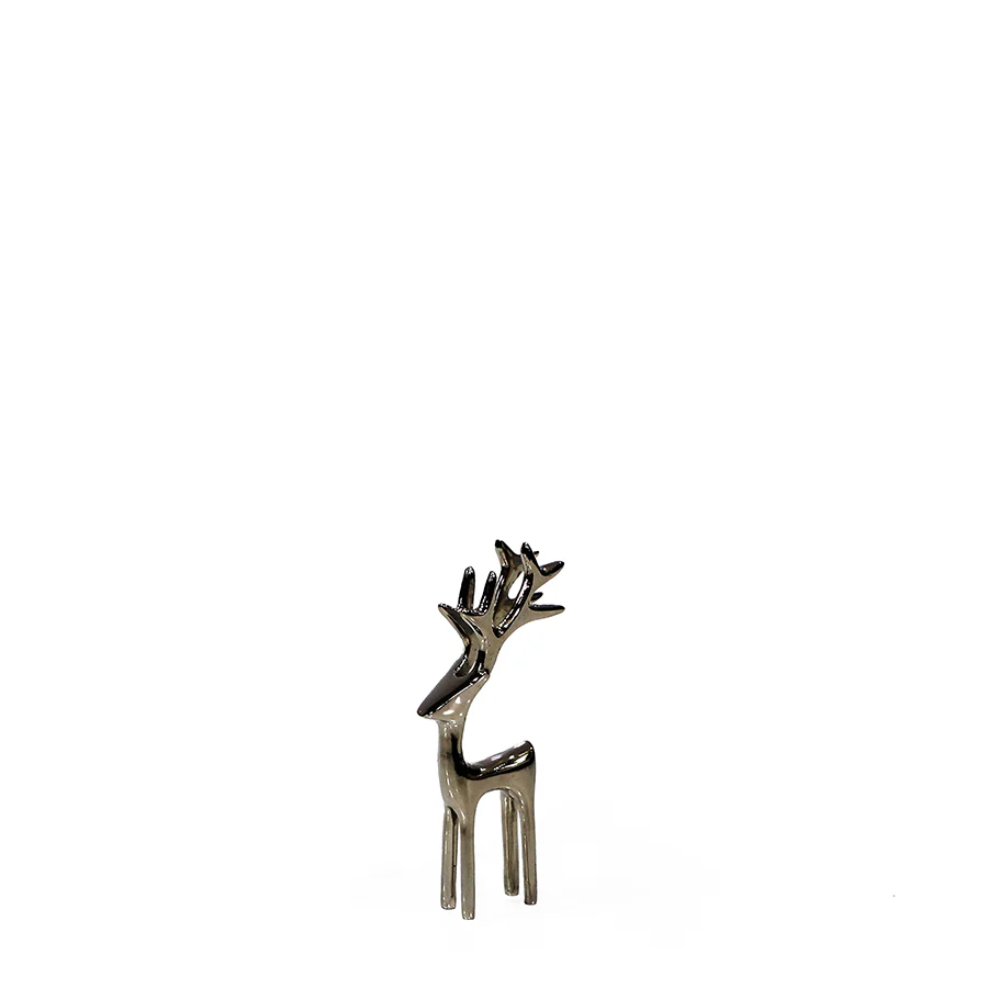 Reindeer Decorative Figure - Polished Nickel - Mellow Monkey