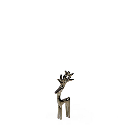 Reindeer Decorative Figure - Polished Nickel - Mellow Monkey