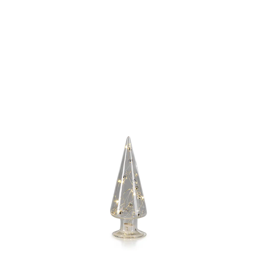 LED Glass Tree With Silver Beads - Mellow Monkey