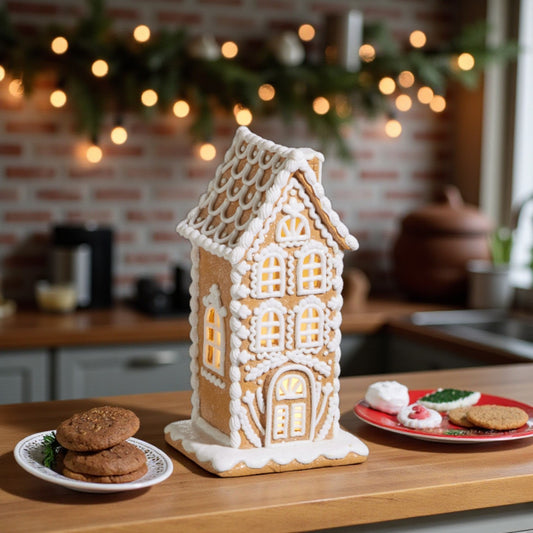 Lighted Gingerbread House - 10-in. - Mellow Monkey