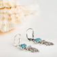 Sterling Silver Aqua Crystal Jellyfish Drop Earrings - Mellow Monkey