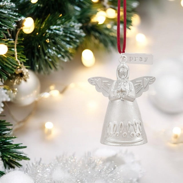 Pray - Mini Bell Angel Ornament - Mellow Monkey