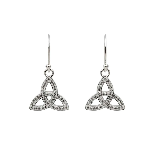 Trinity Drop Earrings Adorned With Crystals - Mellow Monkey